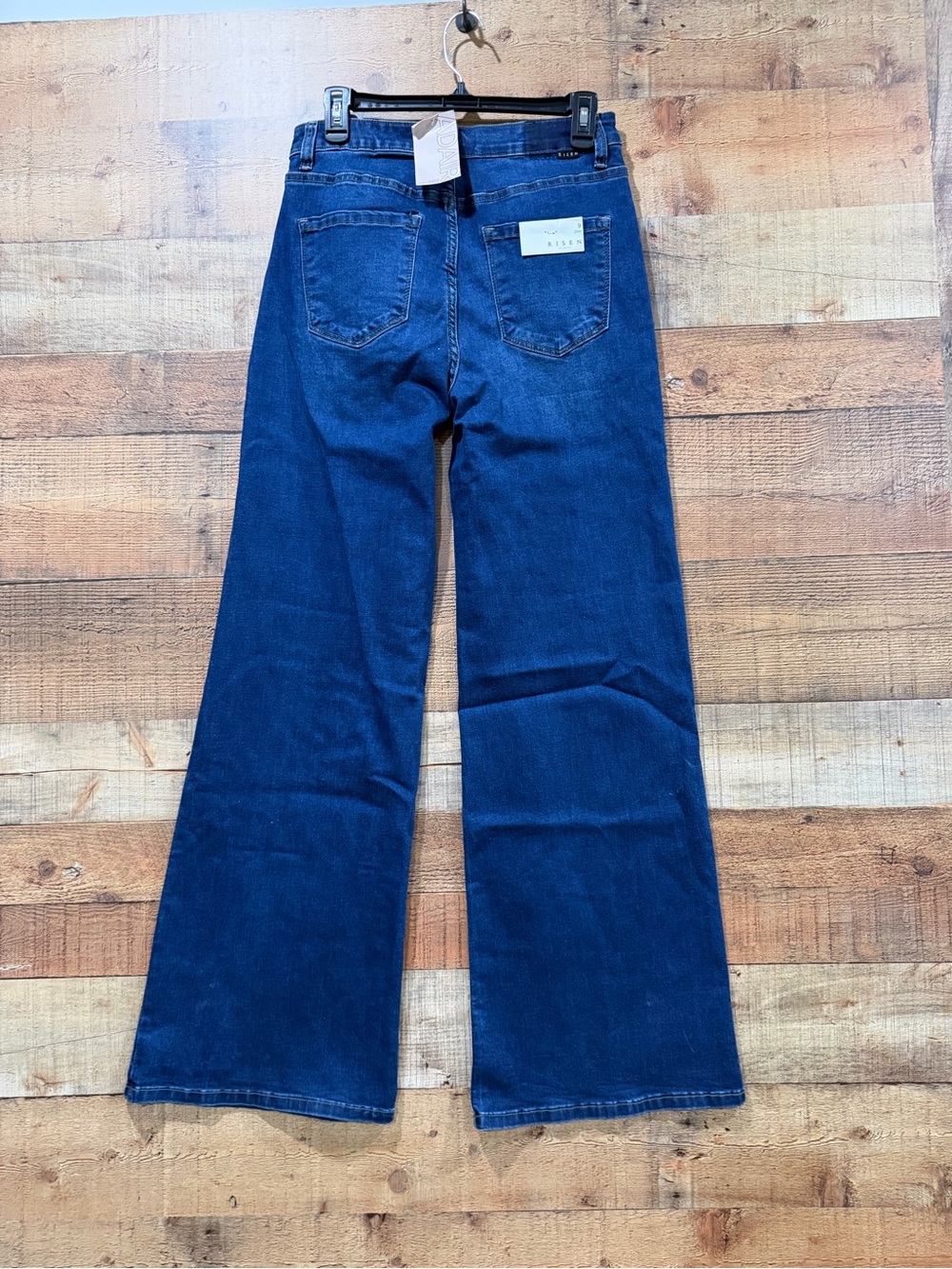 New With Tags Risen Dark Blue Wide-Leg Flare Jeans Size 9 - Picture 3 of 6